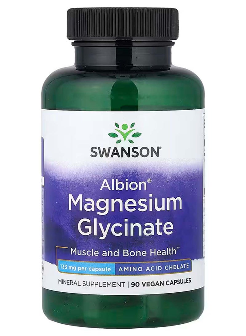 SWANSON Magnesium Glycinate, 133 mg, 90 Vegan Capsules - Image 1
